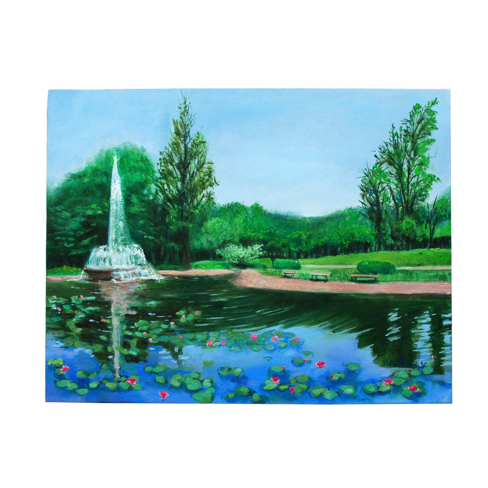 噴水と睡蓮(彩の森入間公園)